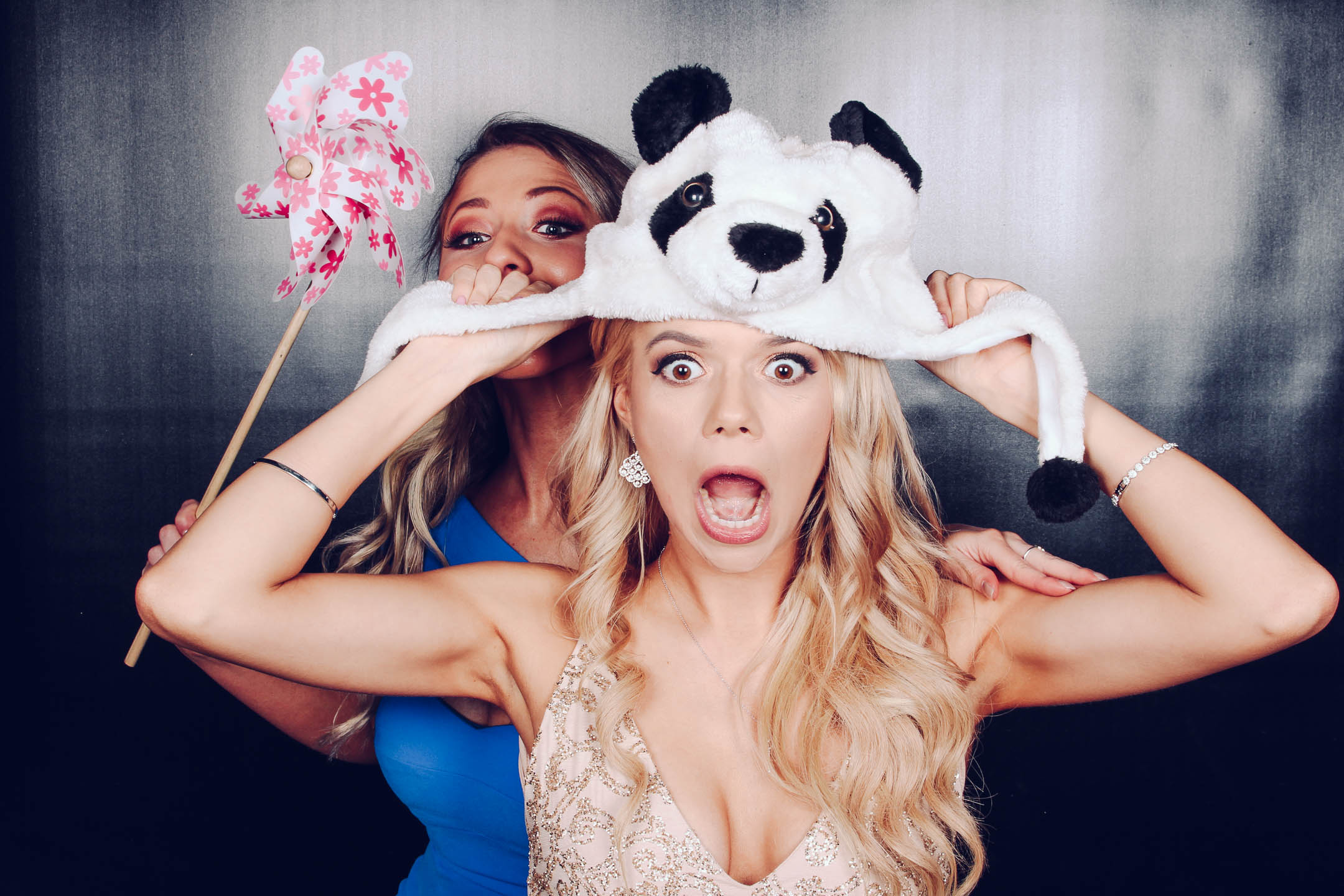 Melissa and Christiane enjoying the photo booth at Allsmiles Waterfront